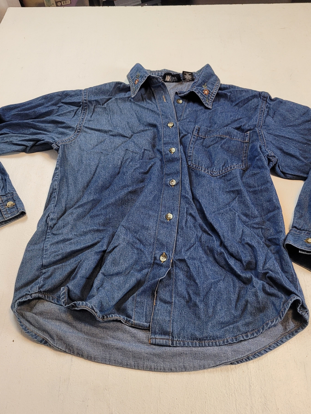 Women's Denim Button-Down Shirt